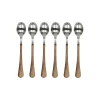 Pomax Couverts-RÉMY - set/6 cuillères à café 14/1 - acier inoxidable / bois d'acacia - L 14,5 x W 2,5 x H 1,5 cm - naturel
