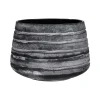 Pomax Cache-pots-ROCK - pot à fleurs - verre - DIA 23 x H 16 cm - gris
