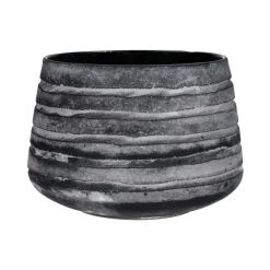 Pomax Cache-pots-ROCK - pot à fleurs - verre - DIA 23 x H 16 cm - gris