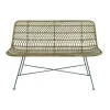Pomax Bancs-RODOS - banc - rotin / métal - L 118 x W 61 x H 80 cm - gris bleu