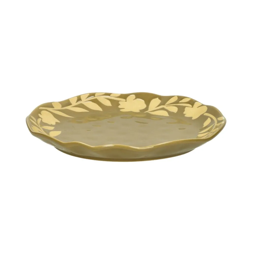 Pomax Vaisselle-ROMANCE - assiette à dessert - porcelaine - DIA 20,3 x H 2 cm - cumin