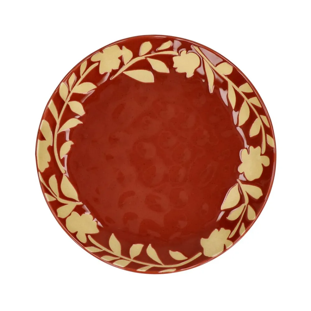 Pomax Vaisselle-ROMANCE - assiette à dessert - porcelaine - DIA 20,3 x H 2 cm - paprika