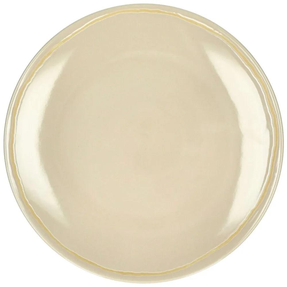 Pomax Vaisselle-ROMANCE - assiette plate - porcelaine - DIA 26,5 x H 2,5 cm - latté