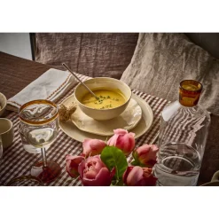 Pomax Vaisselle-ROMANCE - assiette plate - porcelaine - DIA 26,5 x H 2,5 cm - latté