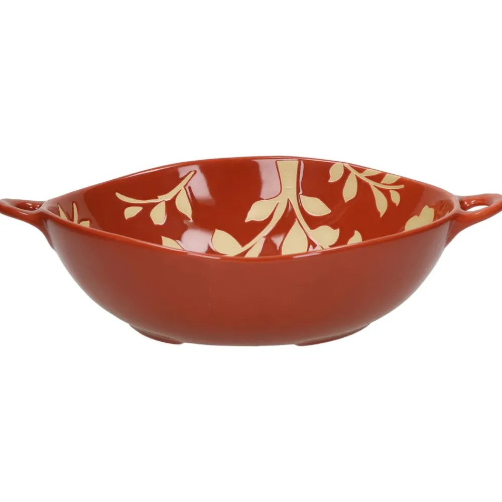 Pomax Saladiers / Plats À Servir-ROMANCE - bol - porcelaine - L 31 x W 24,5 x H 7,5 cm - paprika