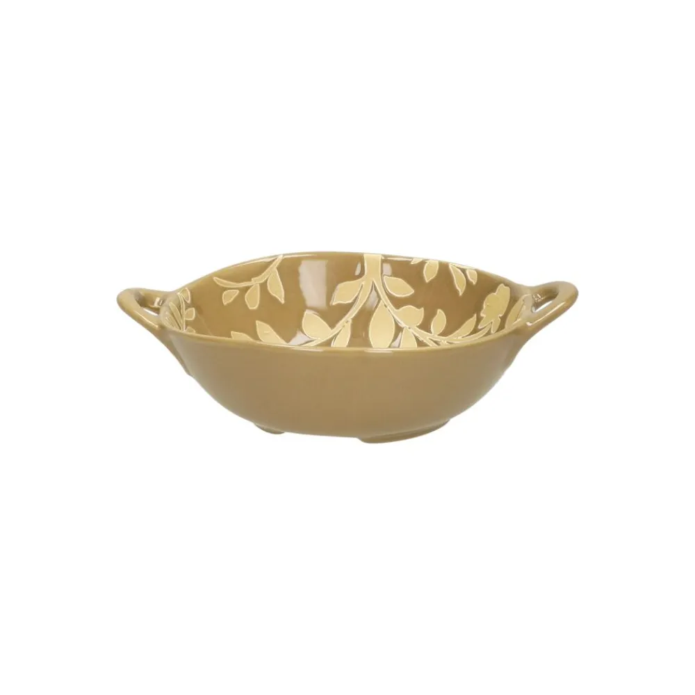 Pomax Saladiers / Plats À Servir-ROMANCE - bol - porcelaine - L 17,5 x W 13,7 x H 5 cm - cumin