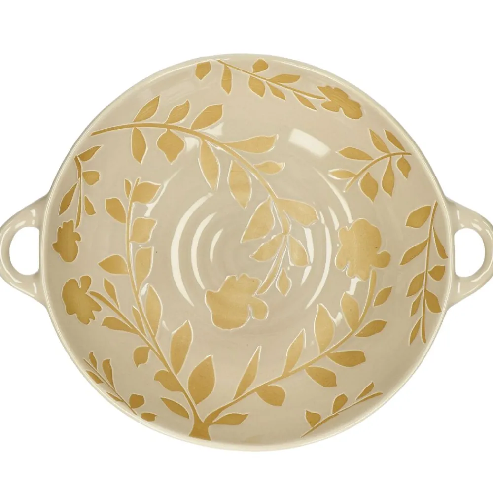 Pomax Saladiers / Plats À Servir-ROMANCE - bol - porcelaine - L 31 x W 24,5 x H 7,5 cm - latté