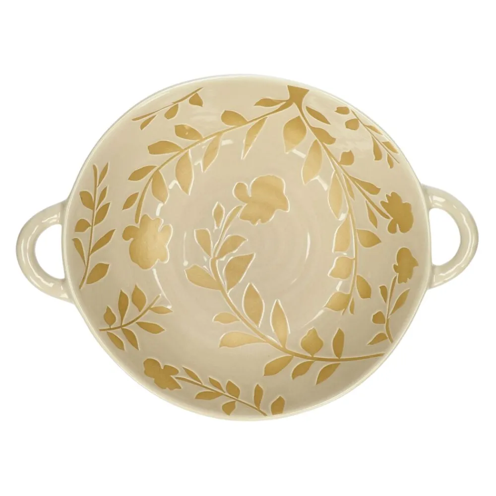 Pomax Saladiers / Plats À Servir-ROMANCE - bol - porcelaine - L 24,5 x W 18,5 x H 6 cm - latté