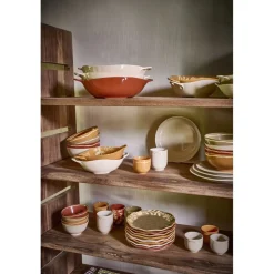Pomax Saladiers / Plats À Servir-ROMANCE - bol - porcelaine - L 31 x W 24,5 x H 7,5 cm - paprika