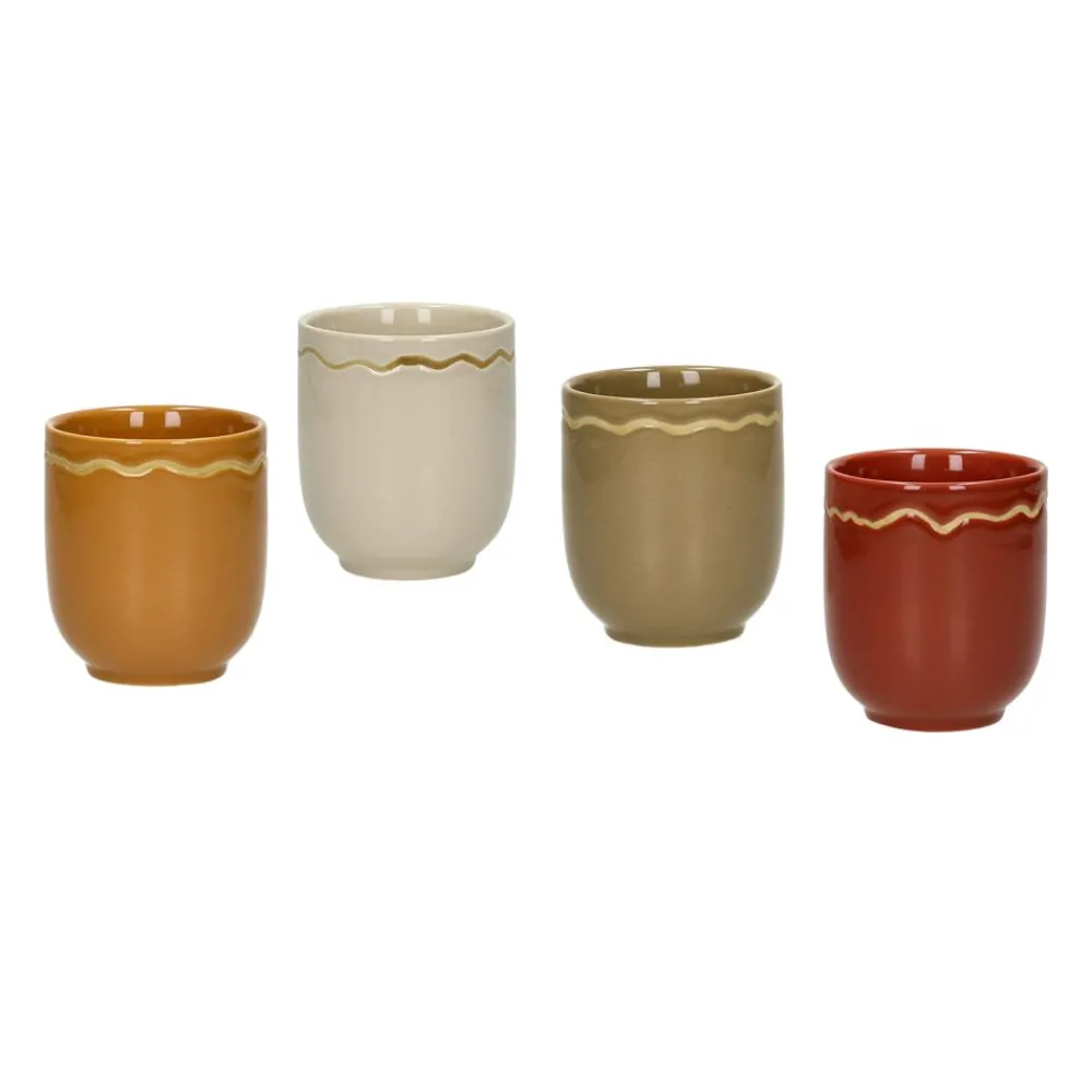 Pomax Vaisselle-ROMANCE - tumbler - porcelaine - DIA 7 x H 8 cm - latté