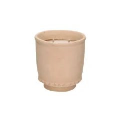 Pomax Senteurs-RONDA - bougie 2 mèches - argile / cire - DIA 12 x H 12 cm - ivoire