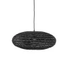 Pomax Suspensions-ROTA - lampe suspendue - rotin / bois - DIA 56 x H 24 cm - noir