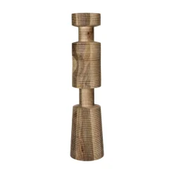 Pomax Chandeliers-ROTELLO - bougeoir - bois de mangier - DIA 12,5 x H 50,5 cm - naturel