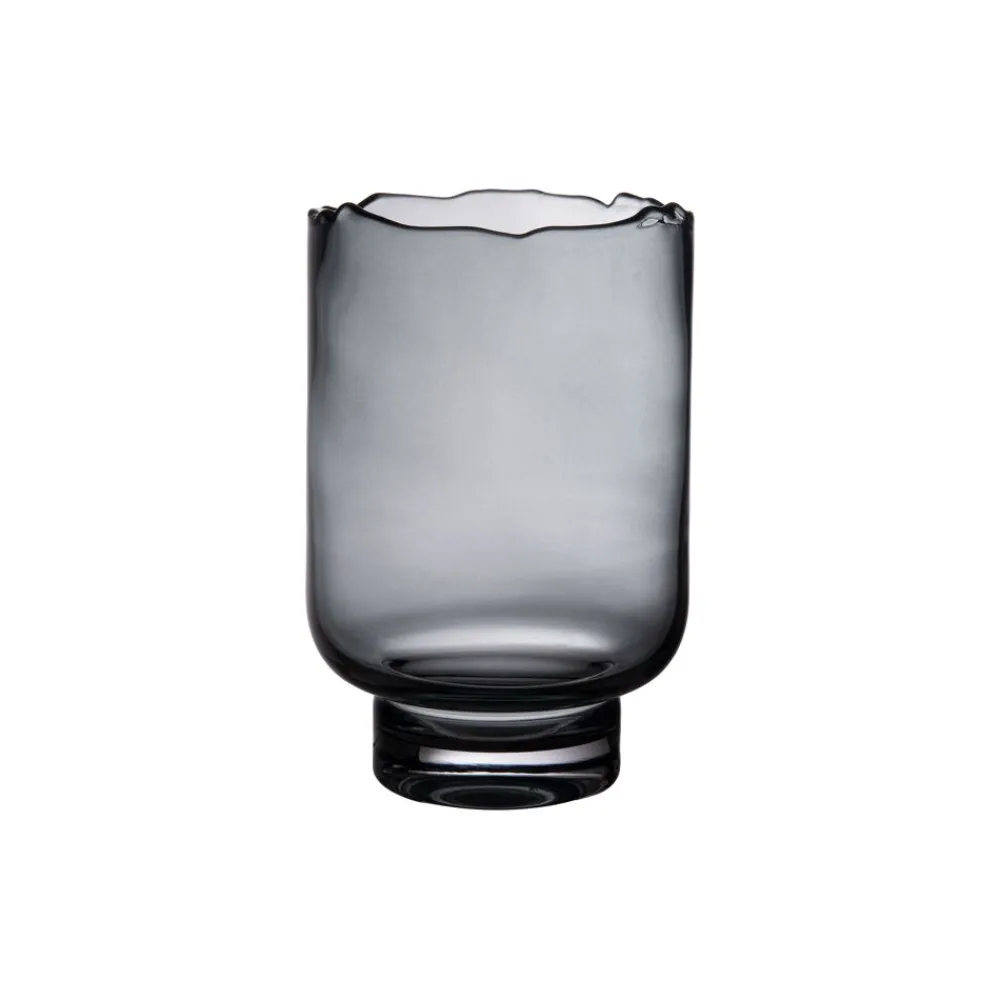 Pomax Photophores / T-lights-ROZANNA - photophore - verre - DIA 15,5 x H 23 cm - fumé