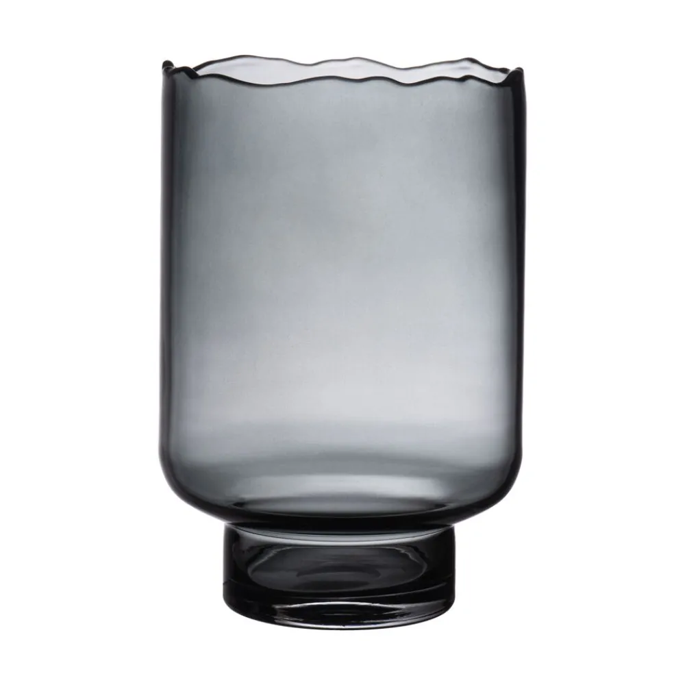 Pomax Photophores / T-lights-ROZANNA - photophore - verre - DIA 20 x H 30 cm - fumé