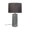 Pomax Lampes De Table-RUSSEL - lampe de table - faïence / lin - DIA 33 x H 56,5 cm - gris foncé