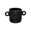 Pomax Cache-pots-SAGGAR - pot à fleurs - terracotta - L 18,5 x W 11,5 x H 11,5 cm - noir