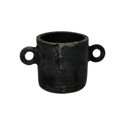 Pomax Cache-pots-SAGGAR - pot à fleurs - terracotta - L 18,5 x W 11,5 x H 11,5 cm - noir