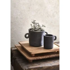 Pomax Cache-pots-SAGGAR - pot à fleurs - terracotta - DIA 7 x H 9 cm - noir