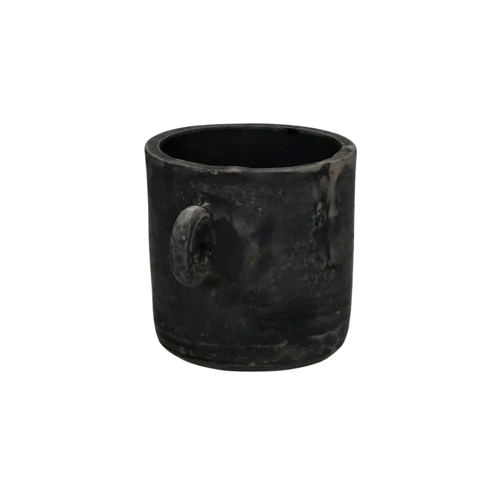 Pomax Cache-pots-SAGGAR - pot à fleurs - terracotta - L 18,5 x W 11,5 x H 11,5 cm - noir