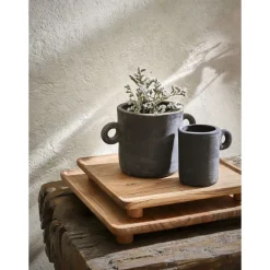 Pomax Cache-pots-SAGGAR - pot à fleurs - terracotta - DIA 7 x H 9 cm - noir