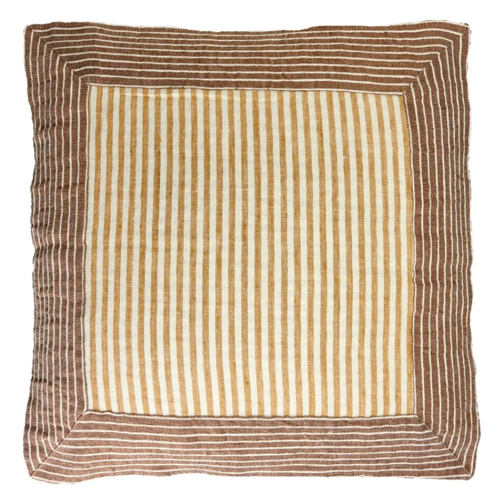 Pomax Coussins-SAINT-TROPEZ - coussin - lin / coton - L 60 x W 60 cm - rouille