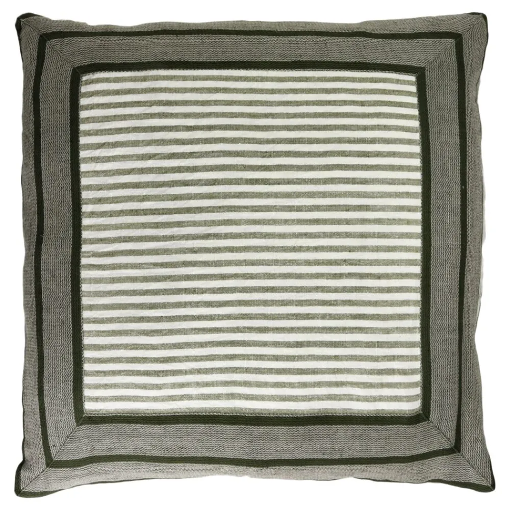 Pomax Coussins-SAINT-TROPEZ - coussin - lin / coton - L 60 x W 60 cm - vert