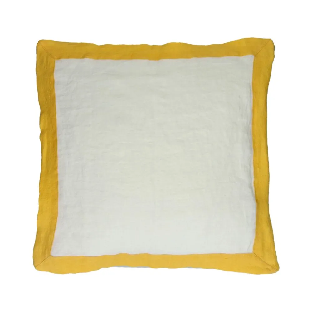 Pomax Coussins-SAINT-TROPEZ - coussin - lin - L 50 x W 50 cm - jaune