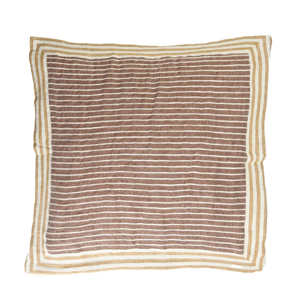 Pomax Coussins-SAINT-TROPEZ - coussin - lin / coton - L 50 x W 50 cm - rouille