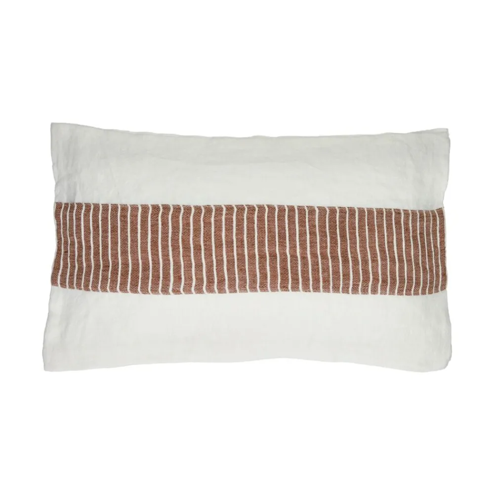 Pomax Coussins-SAINT-TROPEZ - coussin - lin / coton - L 50 x W 30 cm - rouille