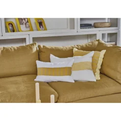 Pomax Coussins-SAINT-TROPEZ - coussin - lin / coton - L 50 x W 50 cm - jaune