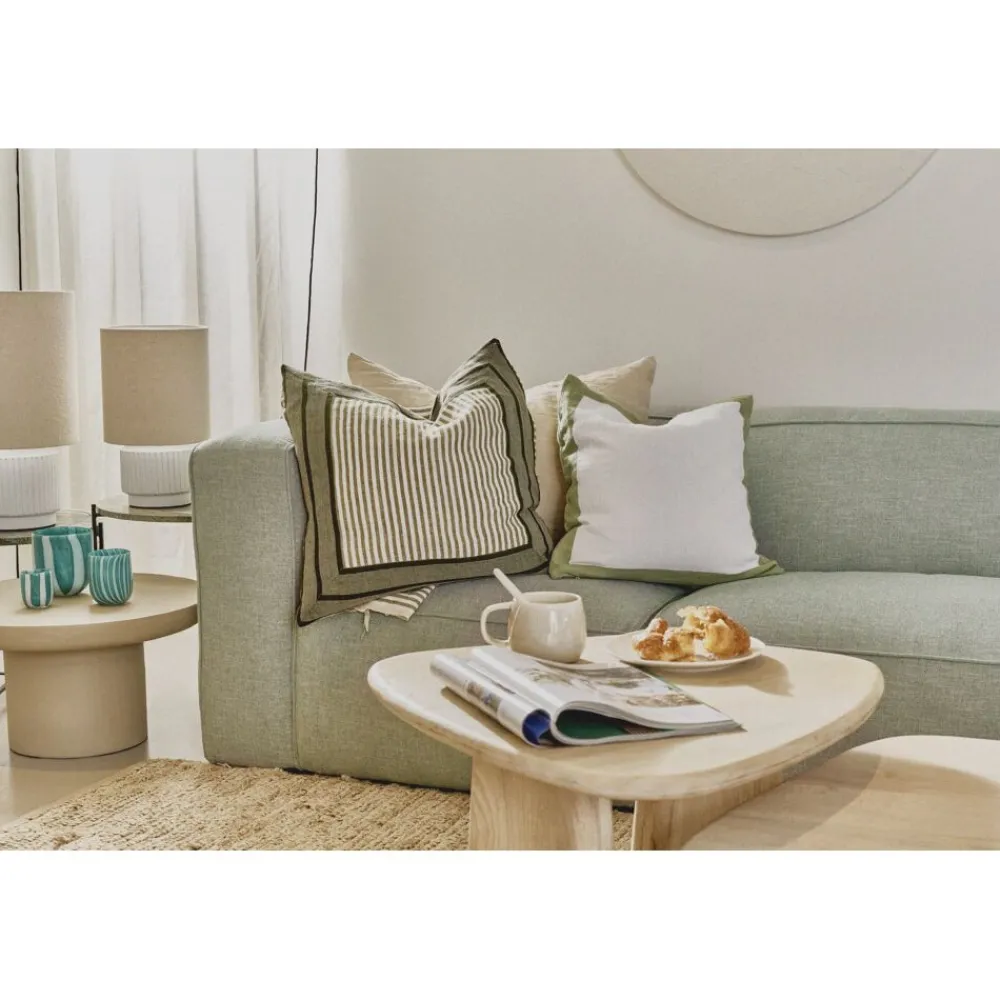 Pomax Coussins-SAINT-TROPEZ - coussin - lin / coton - L 60 x W 60 cm - vert