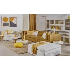 Pomax Coussins-SAINT-TROPEZ - coussin - lin - L 50 x W 50 cm - jaune
