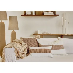 Pomax Coussins-SAINT-TROPEZ - coussin - lin / coton - L 50 x W 50 cm - rouille