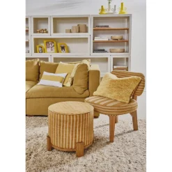 Pomax Coussins-SAINT-TROPEZ - coussin - lin / coton - L 50 x W 50 cm - jaune