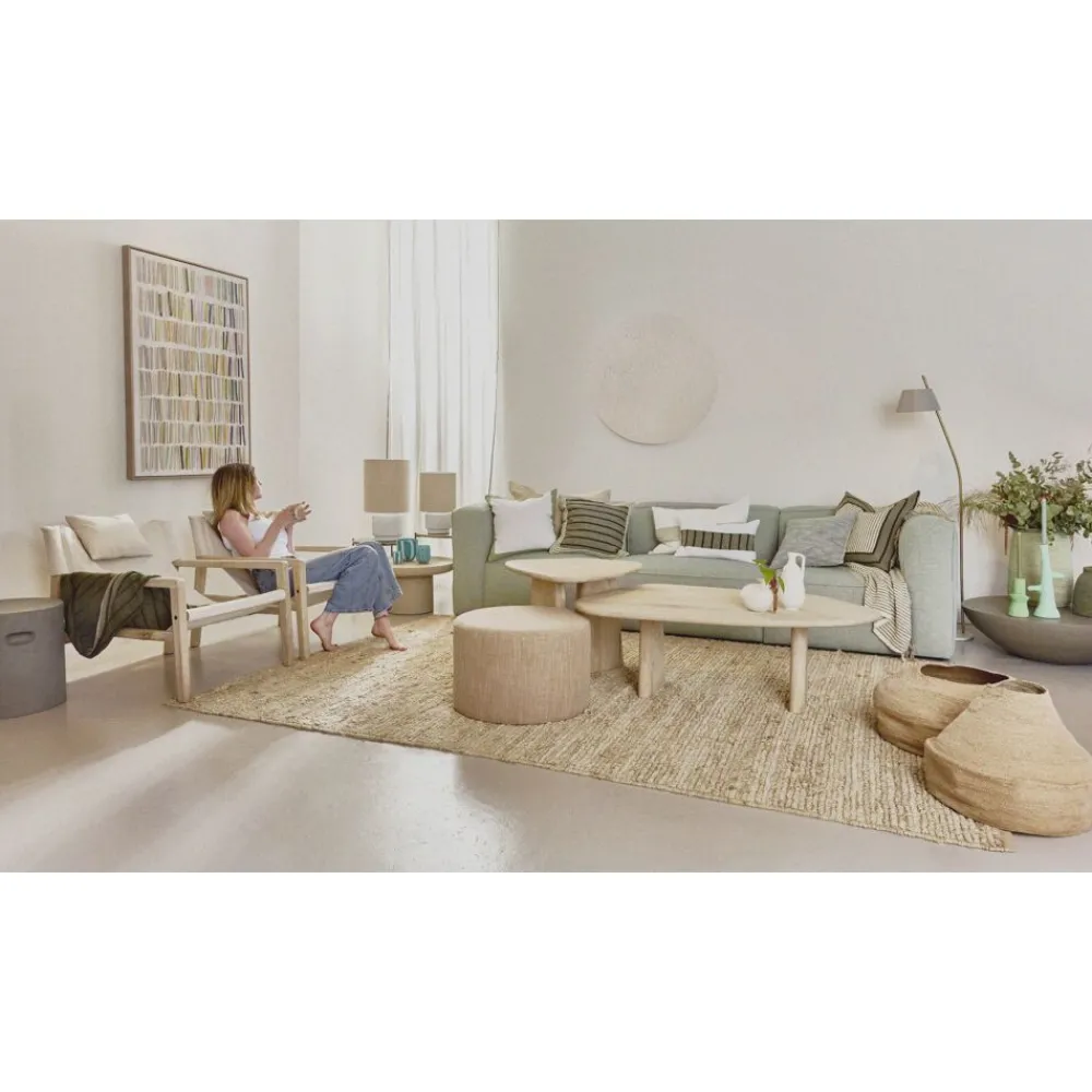 Pomax Coussins-SAINT-TROPEZ - coussin - lin / coton - L 50 x W 50 cm - vert