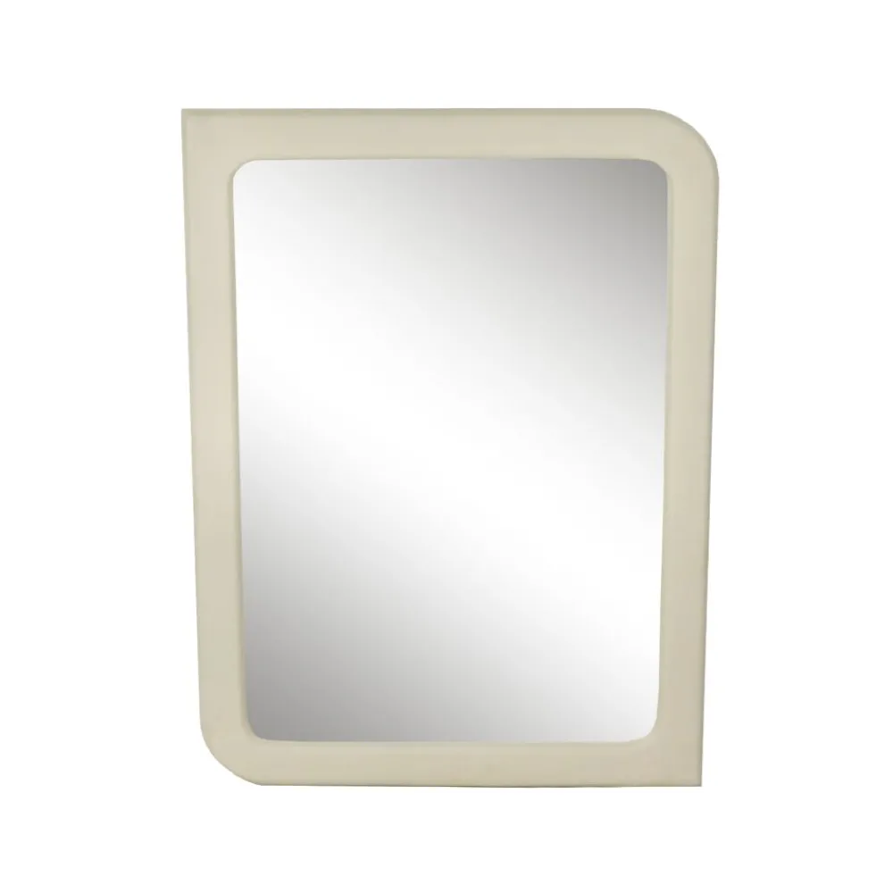 Pomax Miroirs-SALAMANCA - miroir - enduit à la chaux / mdf - L 100 x W 75 x D 3 cm - blanc cassé