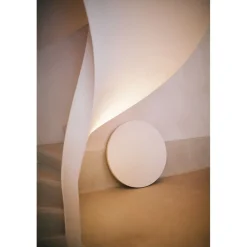 Pomax Tableau / Déco Murale-SALERNO - toile - polyester / mdf - DIA 90 x W 4 cm - blanc cassé