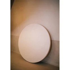 Pomax Tableau / Déco Murale-SALERNO - toile - polyester / mdf - DIA 90 x W 4 cm - blanc cassé