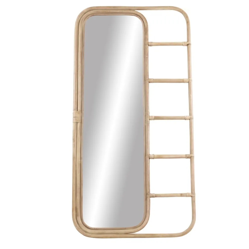 Pomax Miroirs-SAMUEL - miroir - rotin - L 85 x W 4 x H 180 cm - naturel