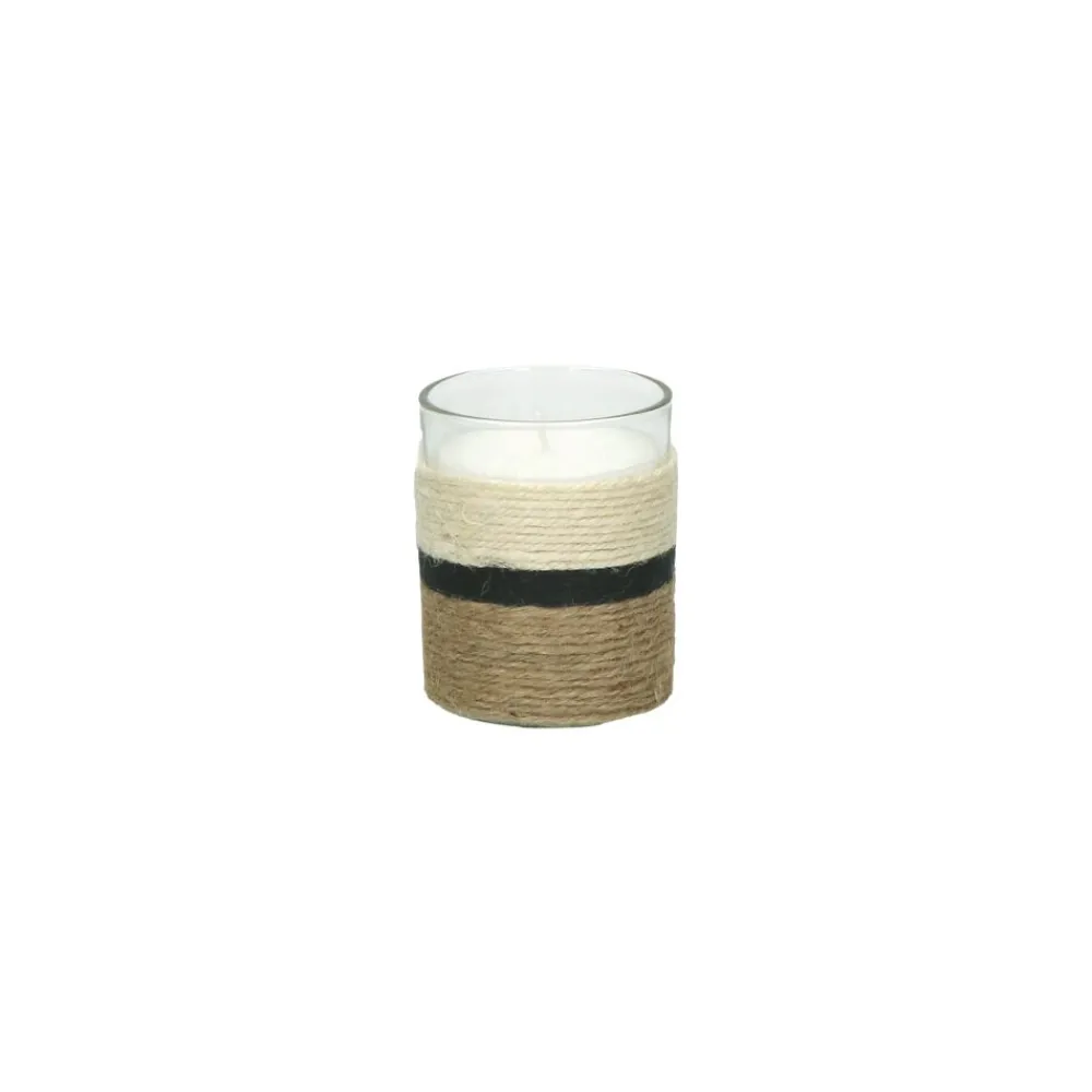 Pomax Senteurs-SAUVAGE - bougie parfumée 1 mèche - "black oudh" parfum - cire de paraffine / verre - DIA 7,5 x H 9 cm - naturel