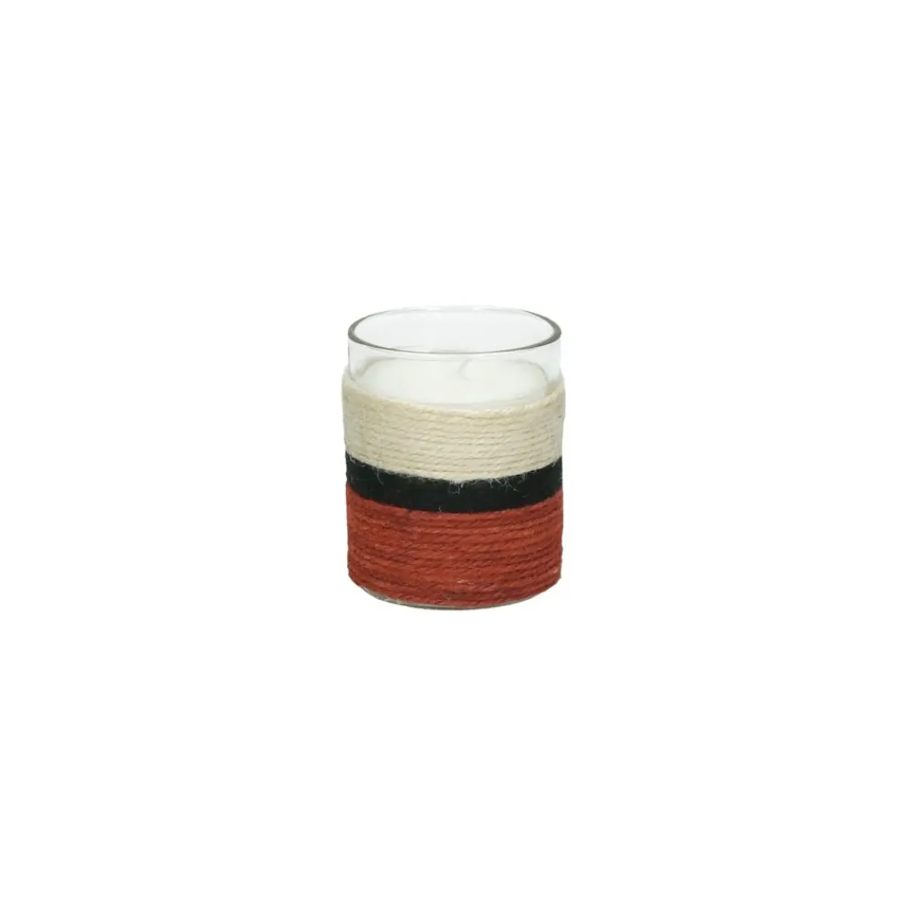 Pomax Senteurs-SAUVAGE - bougie parfumée 1 mèche -" black oudh" parfum - cire de paraffine / verre - DIA 7 x H 9 cm - rouille