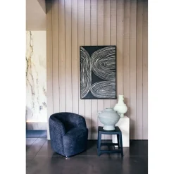 Pomax Tableau / Déco Murale-SESTRI - toile avec cadre - polyester / bois de pin - L 83 x W 4,3 x H 123 cm - noir