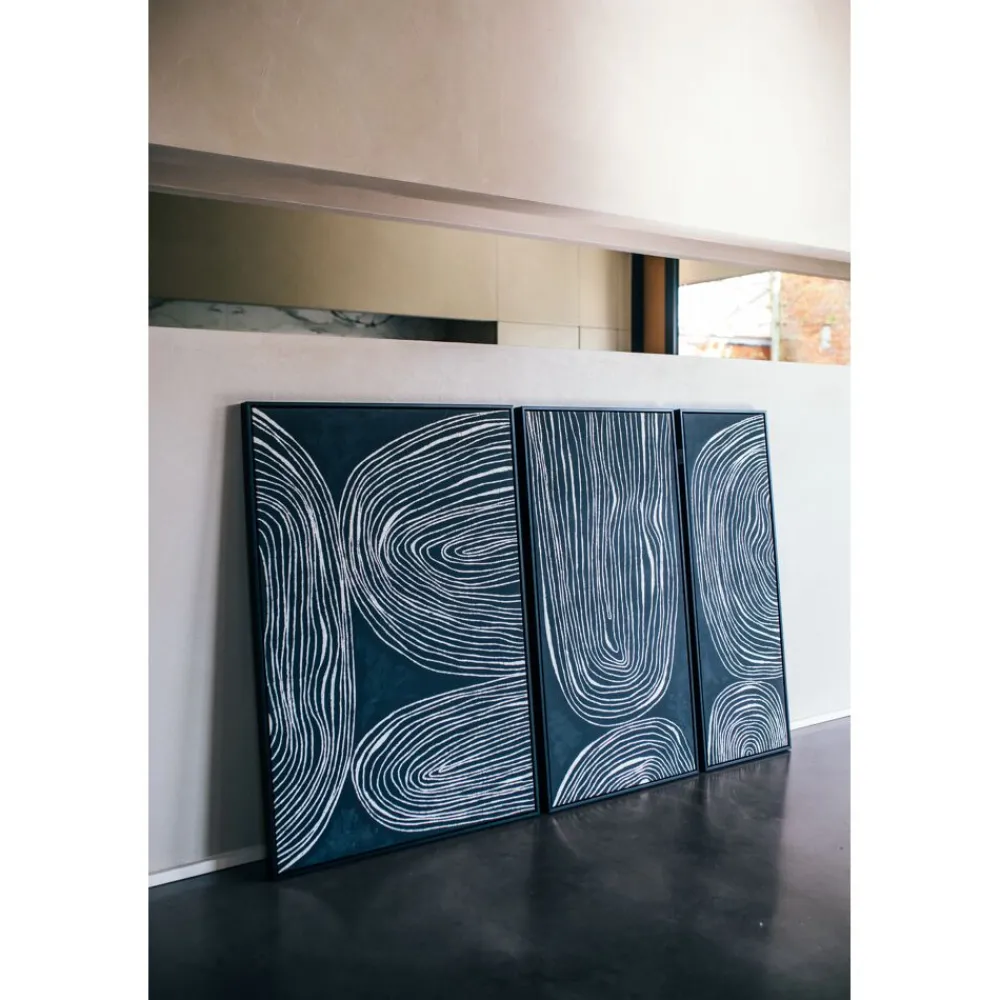 Pomax Tableau / Déco Murale-SESTRI - toile avec cadre - polyester / bois de pin - L 83 x W 4,3 x H 123 cm - noir