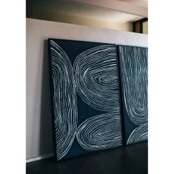Pomax Tableau / Déco Murale-SESTRI - toile avec cadre - polyester / bois de pin - L 83 x W 4,3 x H 123 cm - noir