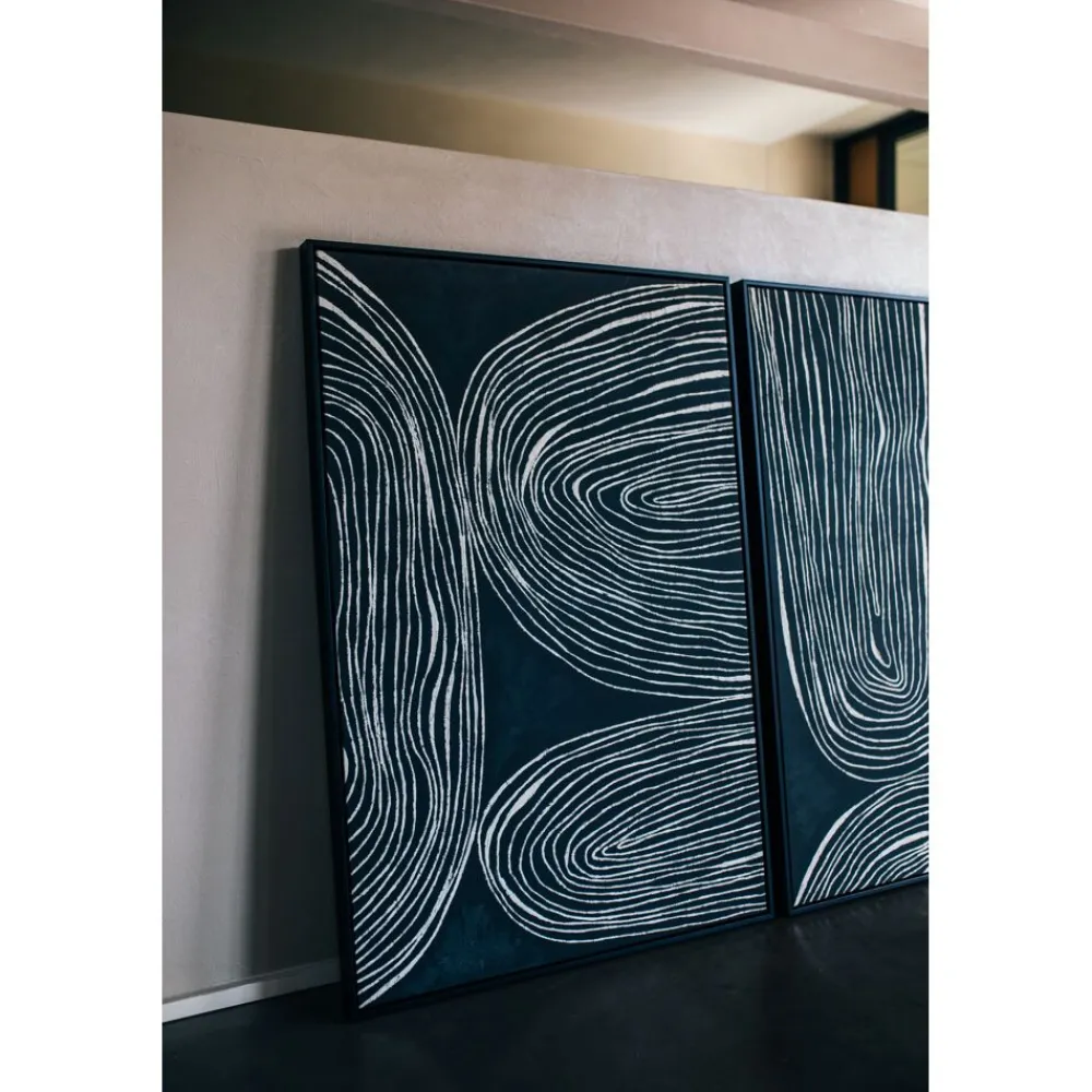 Pomax Tableau / Déco Murale-SESTRI - toile avec cadre - polyester / bois de pin - L 83 x W 4,3 x H 123 cm - noir