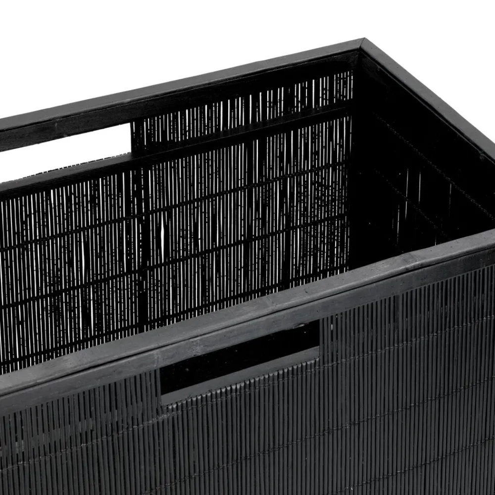 Pomax Concepts Modulaires-SHADOW - panier - bambou / bois - L 56 x W 29,5 x H 27 cm - noir
