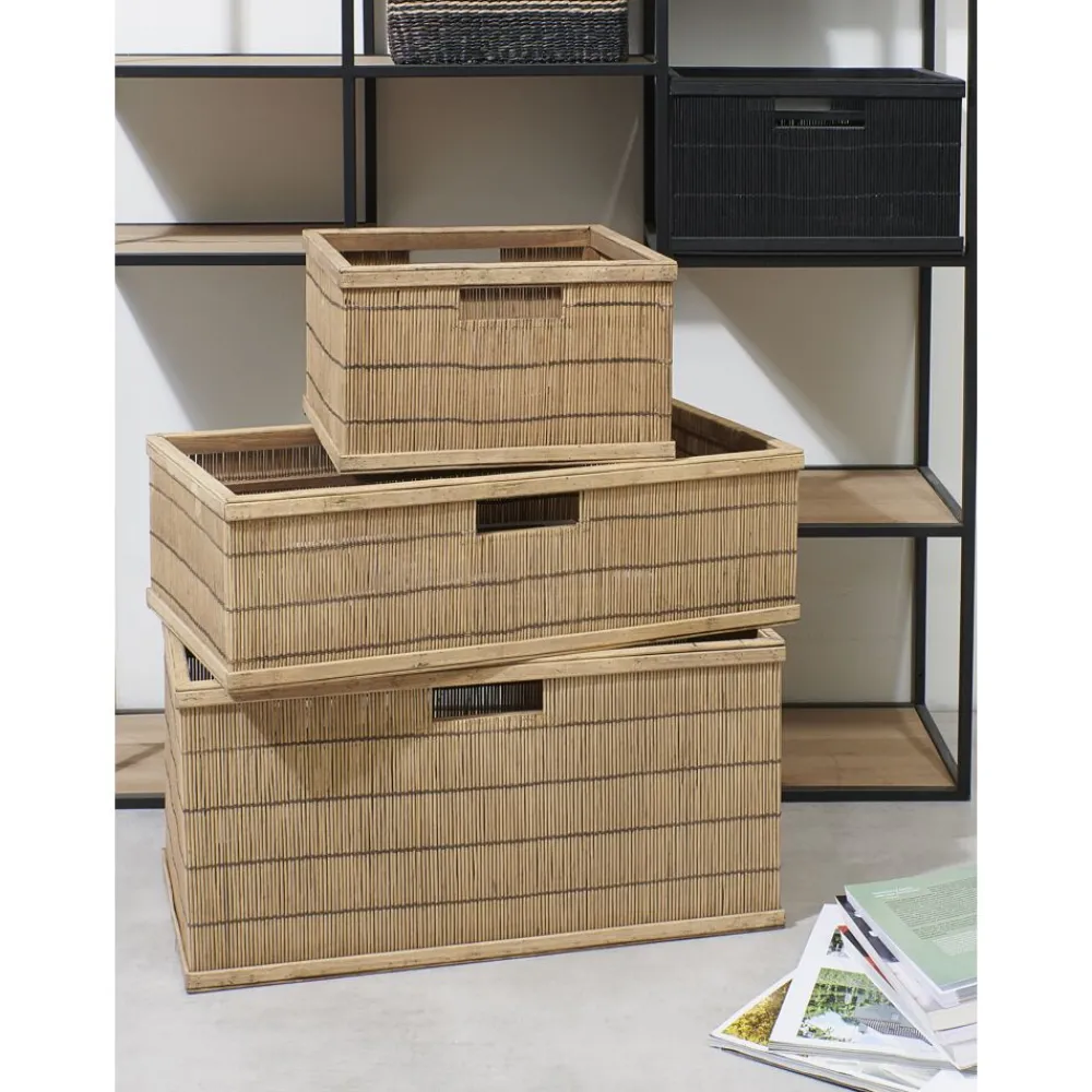 Pomax Concepts Modulaires-SHADOW - panier - bambou / bois - L 31 x W 30 x H 17 cm - noir