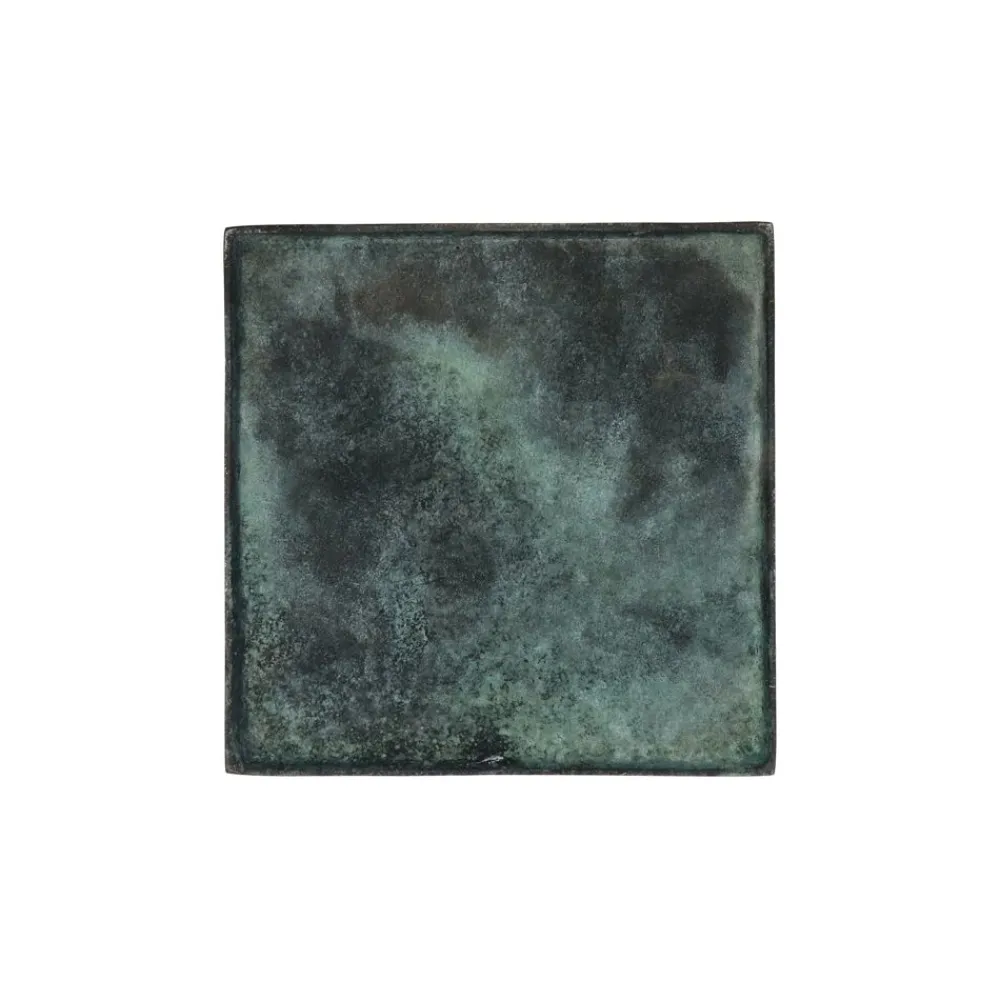 Pomax Bols & Paniers-SINCLAIR - plat - aluminium - L 29,5 x W 29,5 x H 1,5 cm - vert