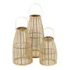 Pomax Lanternes-SKAGEN - set/3 lanternes - bambou - DIA 27/30/34 x H 40/53/67 cm - naturel